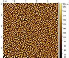 Atomic force microscope image of a magnetic thin film of organic radicals.