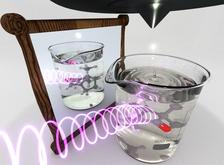 Using left- or right-handed X-ray light, the mirror forms of chiral molecules can also be identified in the liquid phase. (Credit: Kyoto University)