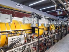 FLASH − on its way towards FLASH2020+ / One of the two new superconducting accelerator modules (in yellow) installed in the FLASH tunnel replacing two old ones (Credit: DESY 2022).