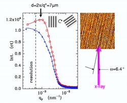 Figure 3: GISAXS data of the glass surface with PDMS nanochannels on top
