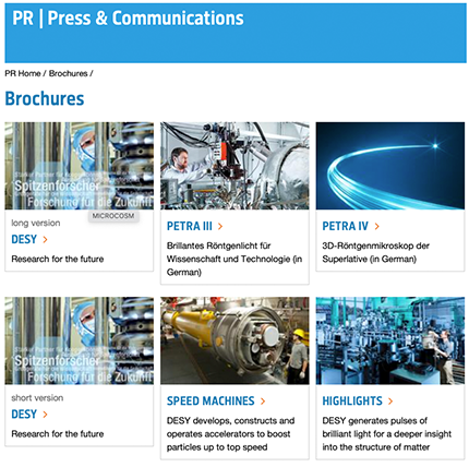 Brochure Webpage from DESY PR 