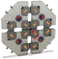 Arrangement of magnets in the APPLE III prototype.
